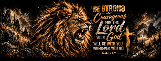 Full wrap design – Be Strong and Courageous Tumbler