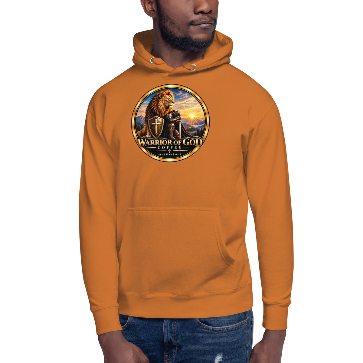 Full Armor Hoodie, adobe, on model