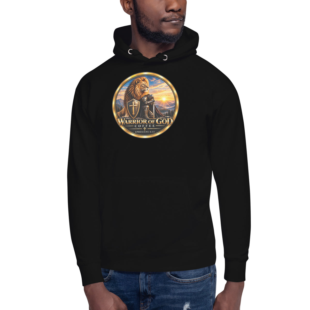 Full Armor Hoodie, black, on model