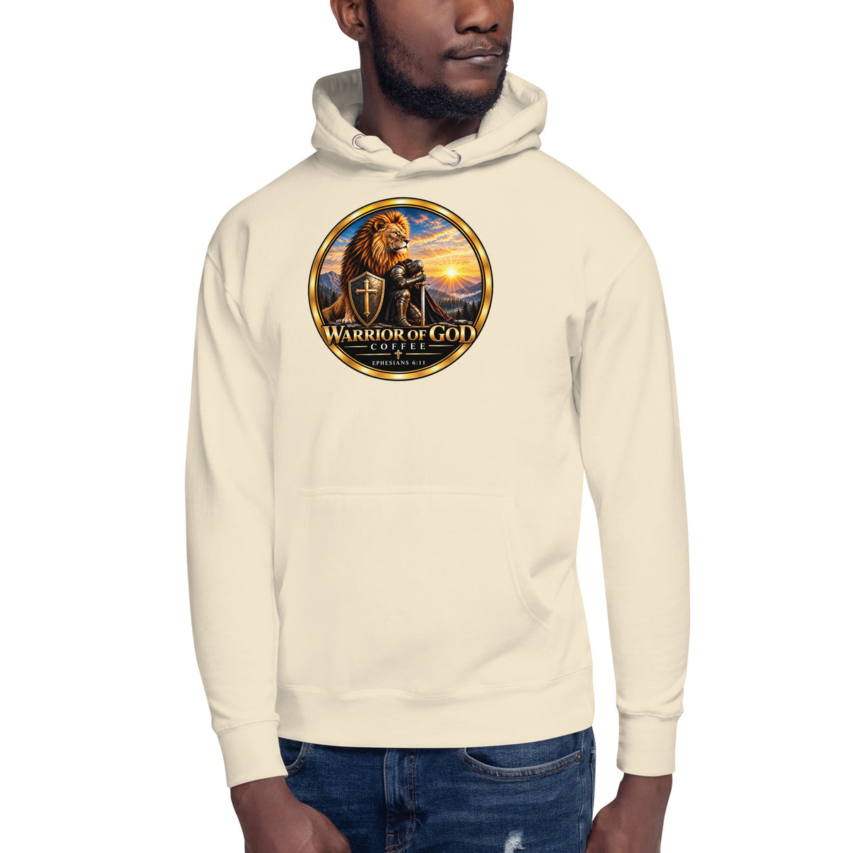 Full Armor Hoodie, bone, on model