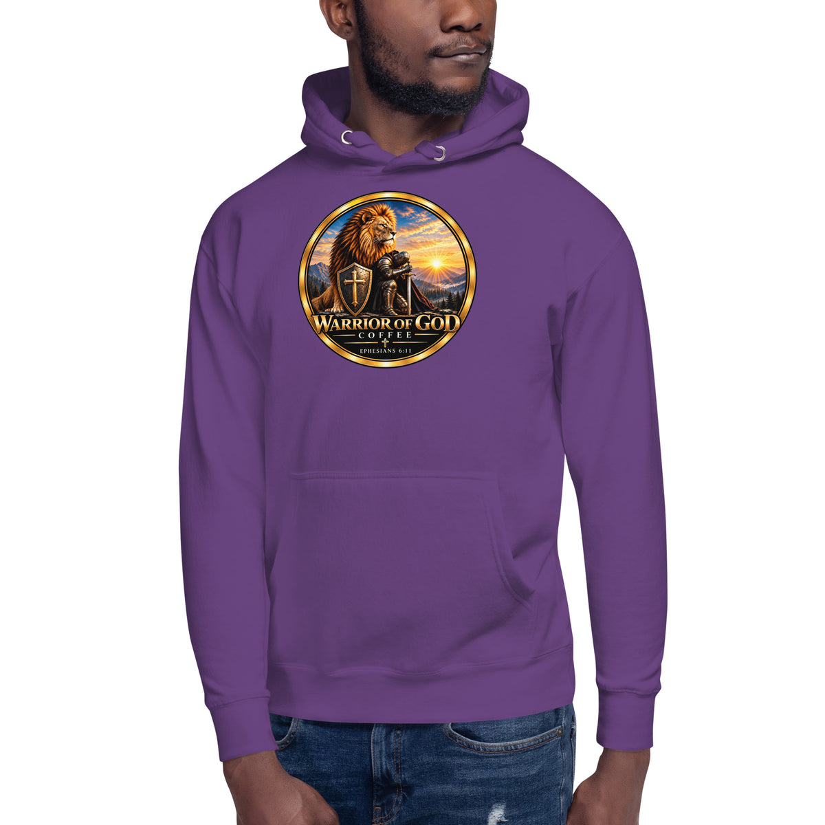 Full Armor Hoodie, purple, on model
