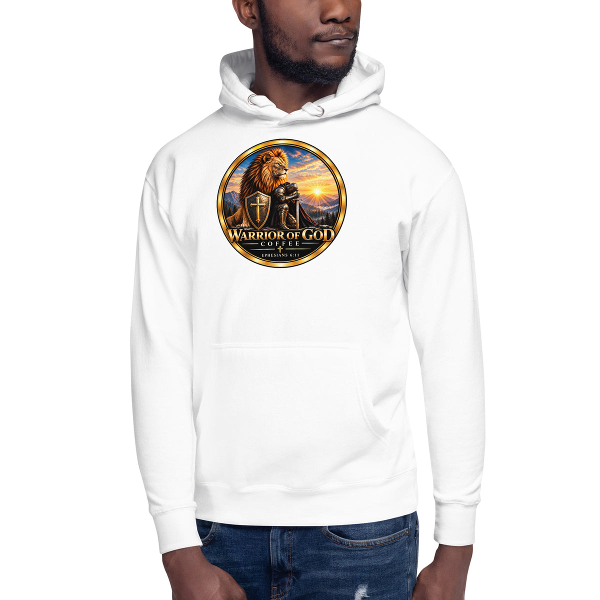 Full Armor Hoodie, white, on model