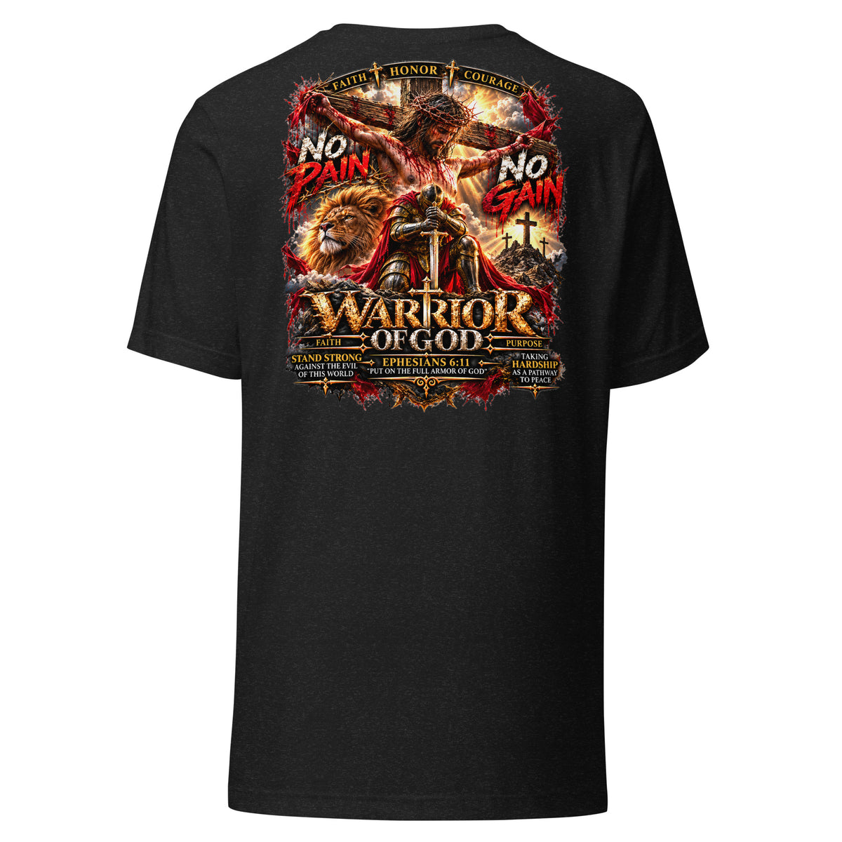 No Pain No Gain Warrior Tee, back view