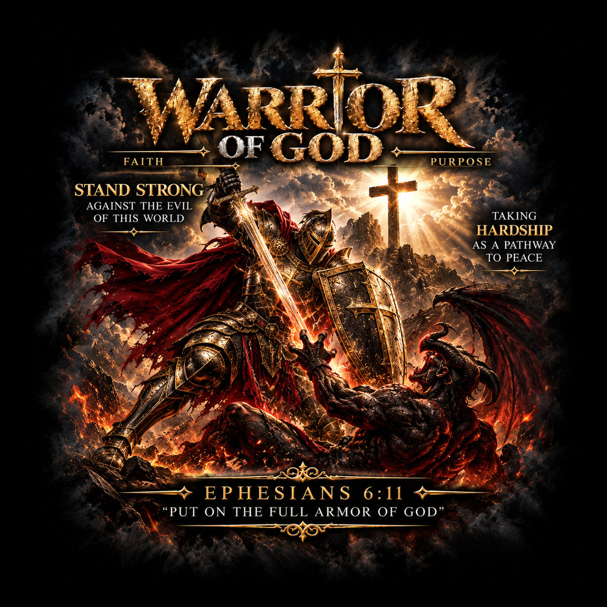 Victory Warrior Hoodie full back design