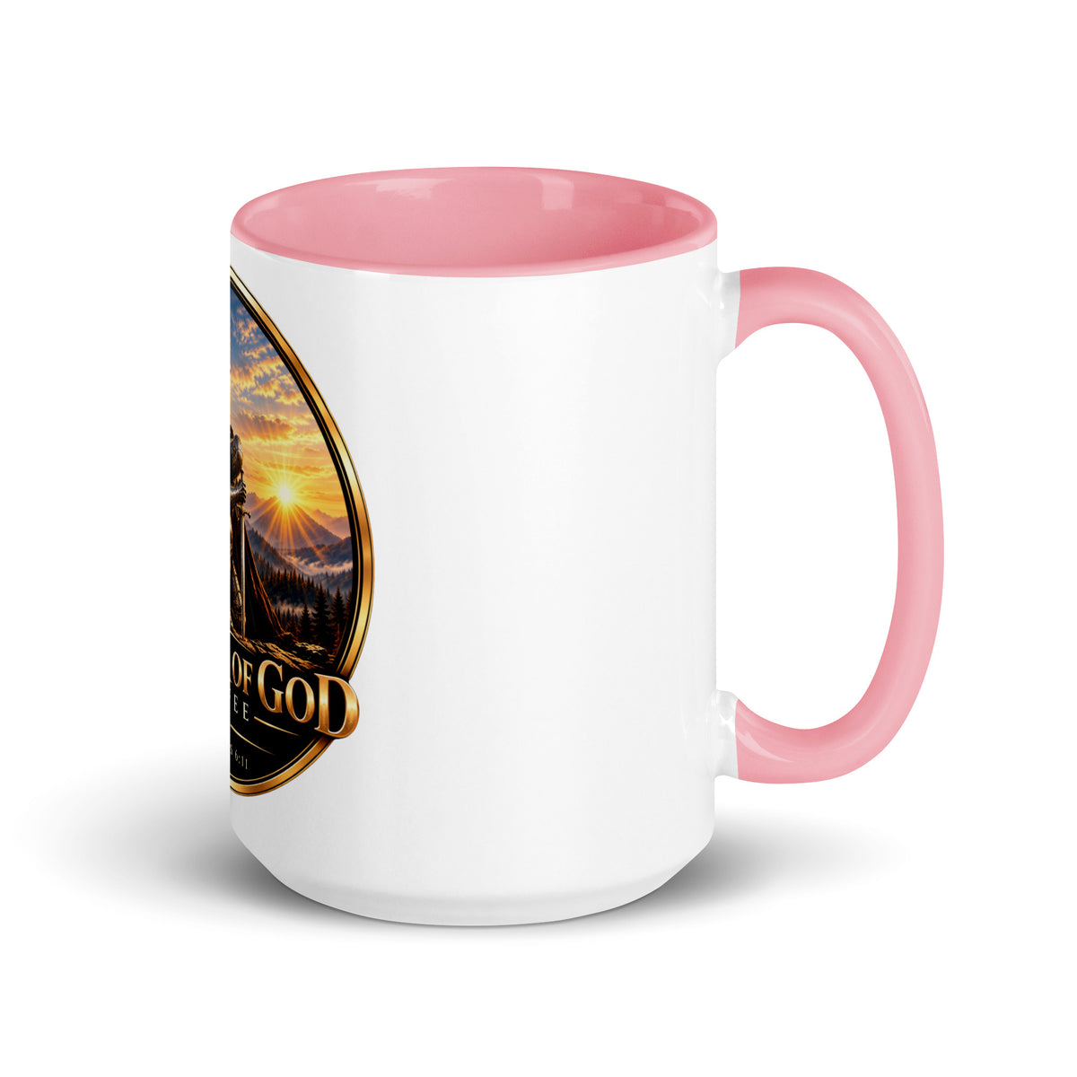 Two-Tone Warrior Mug by Warrior of God Coffee with the lion and knight crest