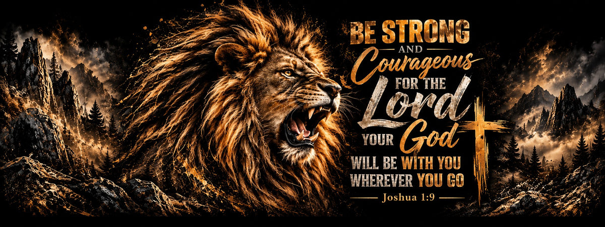 Full wrap design – Be Strong and Courageous Tumbler
