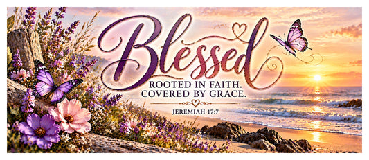 Full wrap design – Blessed Rooted in Faith Mug