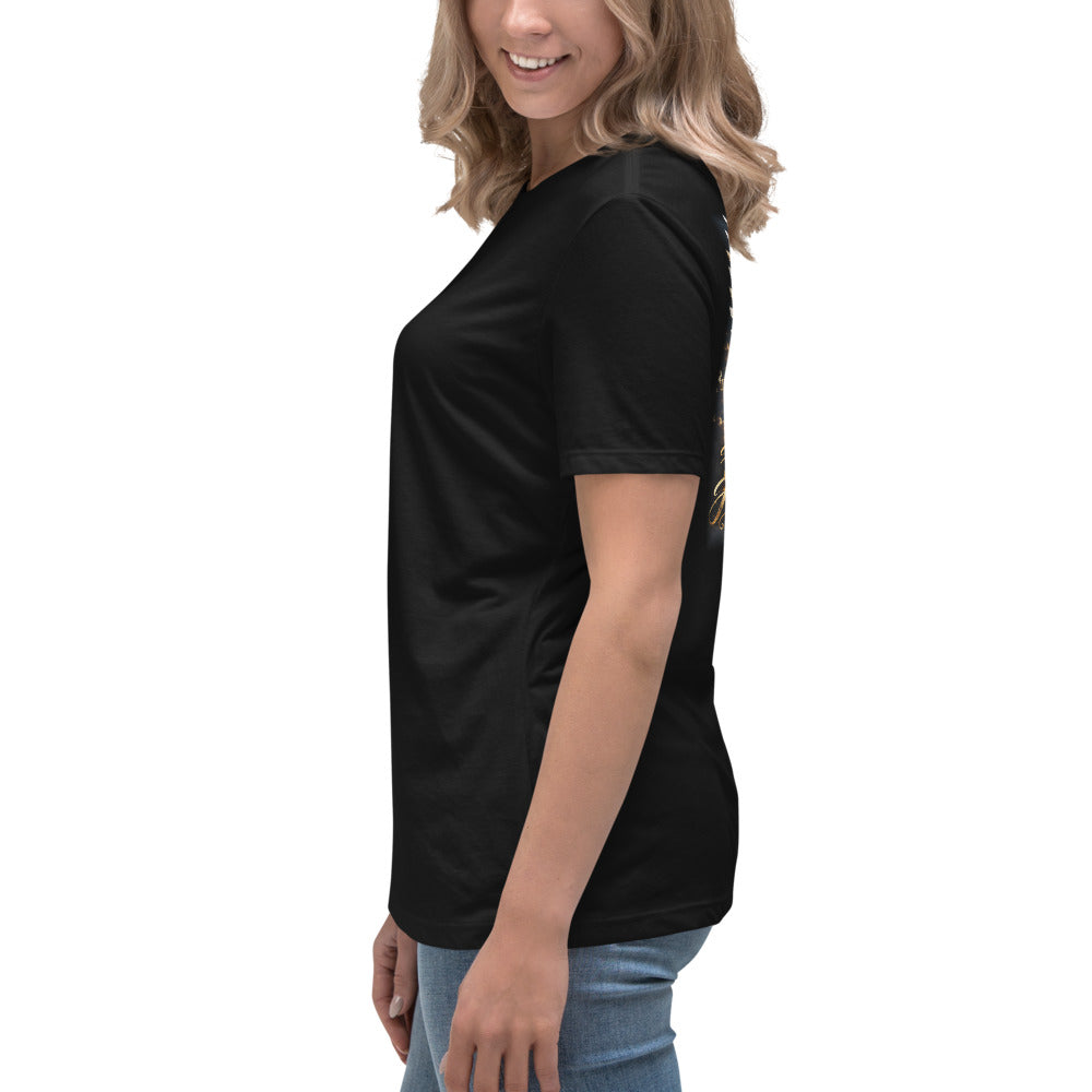 I Like to Say the F Word Women's Tee, left side on model