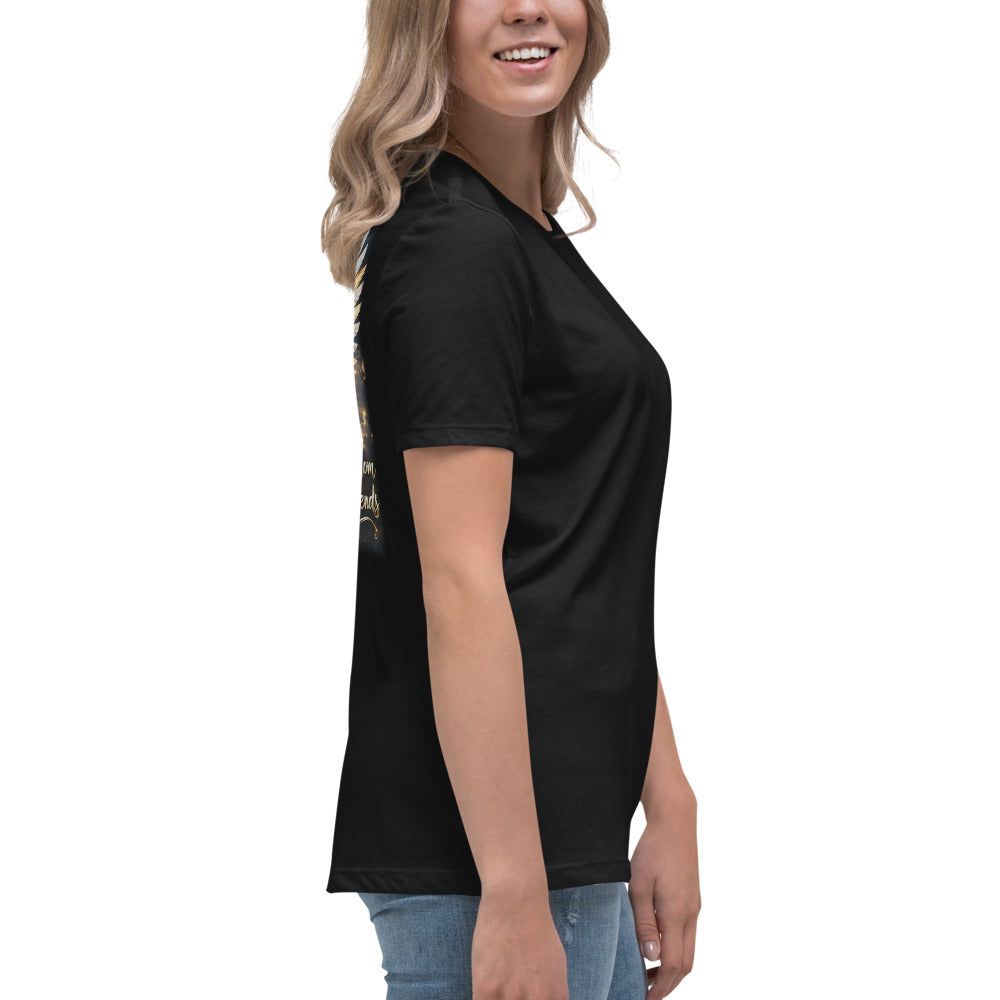 I Like to Say the F Word Women's Tee, right side on model