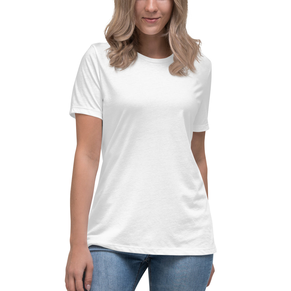 Faith Family Freedom Wings Women's Tee, front on model